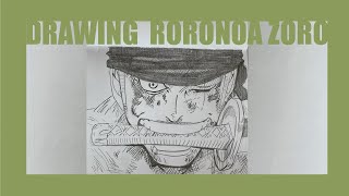 Drawing RORONOA ZORO in Battle