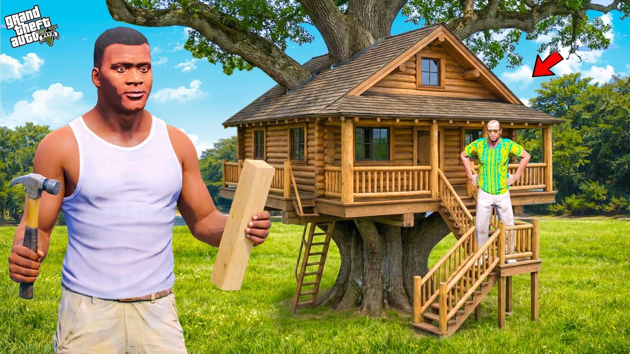 Franklin & Chithappu Build Vera Level Tree House With Grandpa in Gta 5 