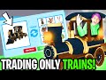 Can We Beat The TRADING ONLY LEGENDARY TRAINS CHALLENGE In Roblox ADOPT ME!? (SUPER RARE TRADES!)