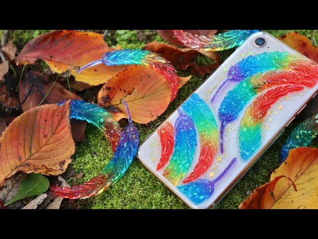 【レジン】虹色の鳥スマホケース【レインボーグラデーション】DIY Rainbow Bird Phone Case