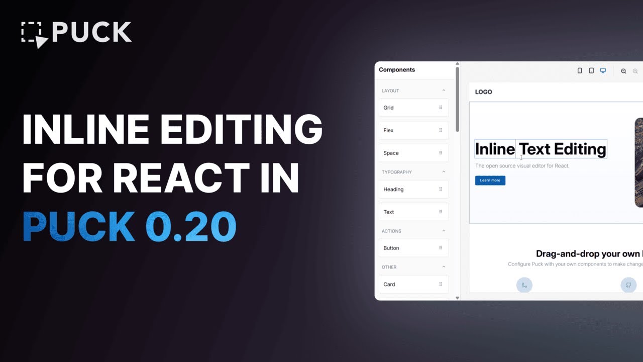 Inline Text Editing in React Finally Possible With Puck 0.20 - YouTube