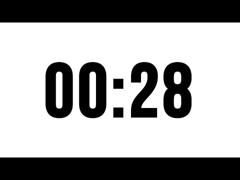 28 Second Timer Without Music, Simple Countdown With Alarm At The End
