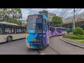 Tramvaiul V3A-93-CH-PPC 136 părăsește terminalul "Gara Basarab", pe linia 44 scurtată, din București