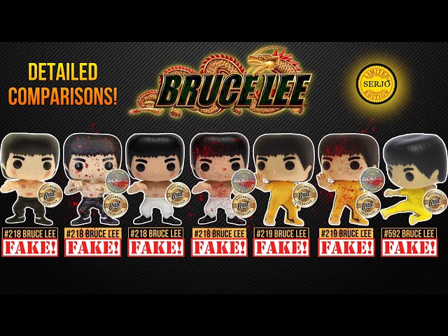 Comparisons of all fakes by Funko POP! Bruce Lee! - YouTube