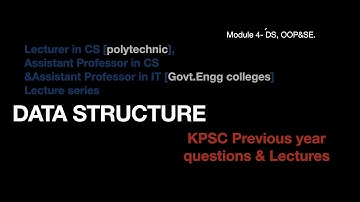 5. Data structure  KeralaPSC previous year questions & answers| computer science KPSC lecture series