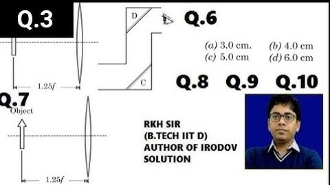 MCQ 3,6,7,8,9,10 GEOMETRICAL OPTICS OF PATHFINDER by RKH SIR(B.TECH IITD)