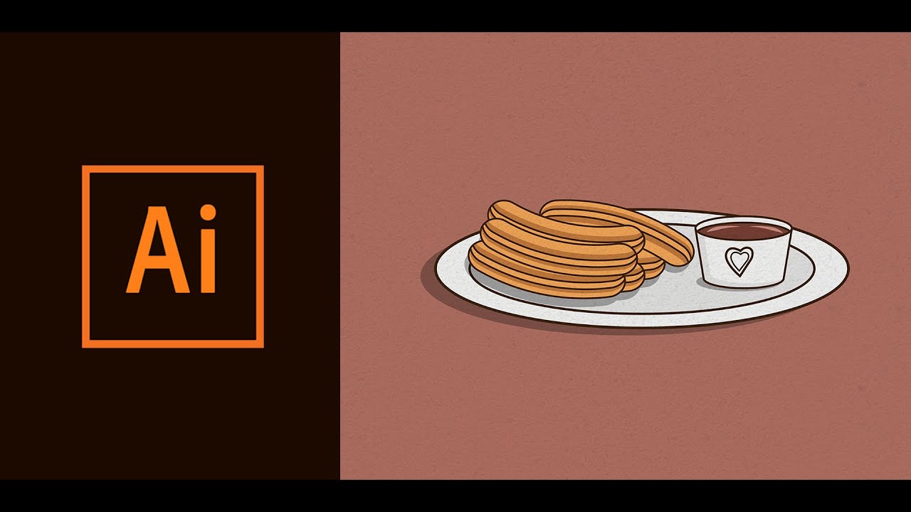 Churros con Chocolate | Adobe Illustrator | Speed Art