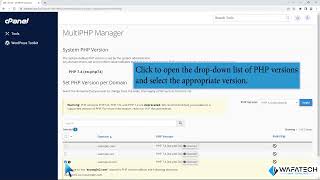 How to Set the PHP Version per Domain using cPanel with WafaTech Web Hosting