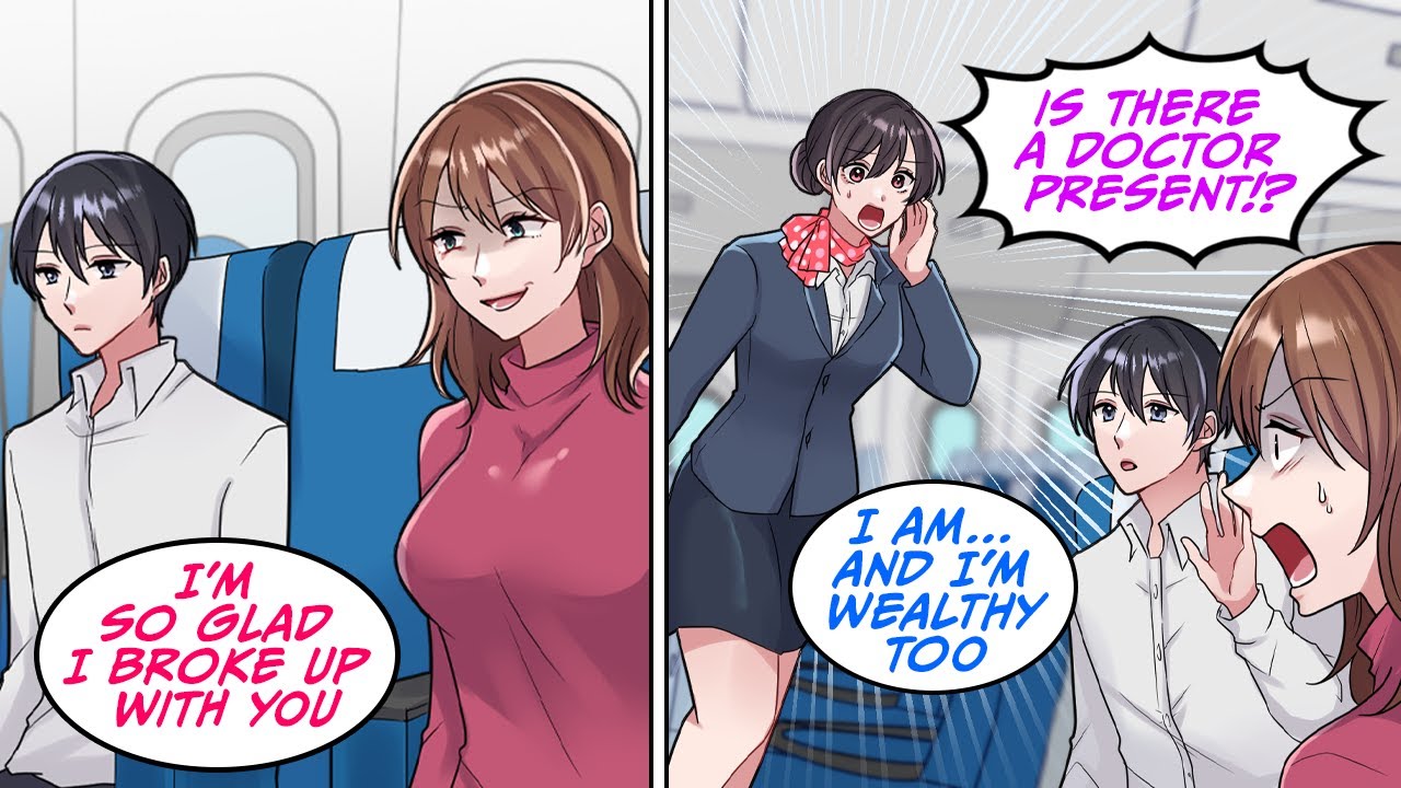 I randomly met my ex on the flight but she found out my job now and went pale [Manga Dub]