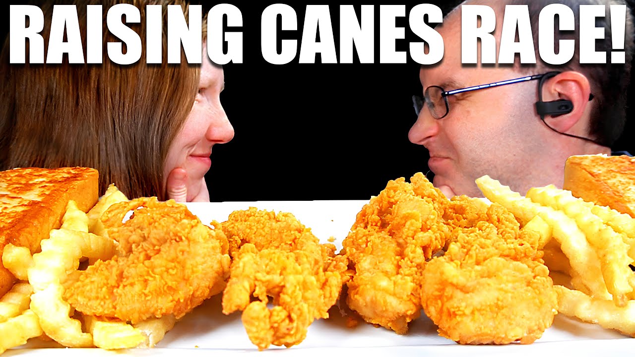 ASMR RAISING CANES TENDERS RACE MUKBANG EATING SOUNDS