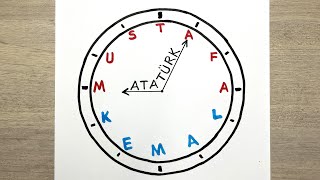 10 Kasim Atatürkü Anma Günü Resmi̇ Çi̇zi̇mi̇. 10 Kasim Saat 09.05 Resimi