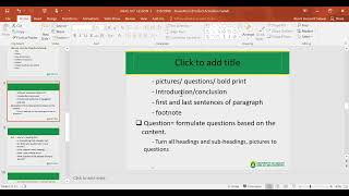 A tutorial on SQ3R and Developing Reading Skills
