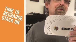 Recharging the Stack On cordless dehumidifier