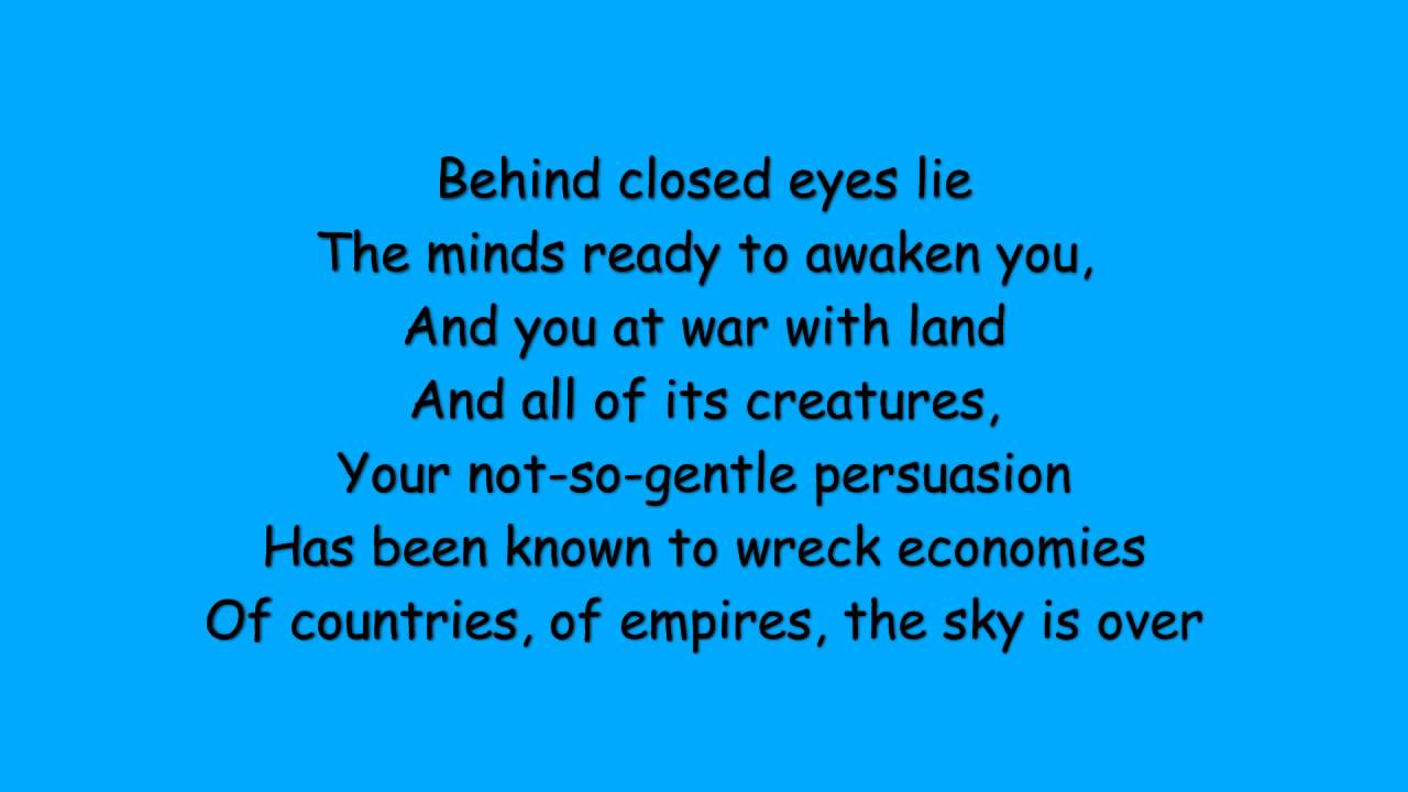 Serj Tankian Sky Is Over W Lyrics Youtube
