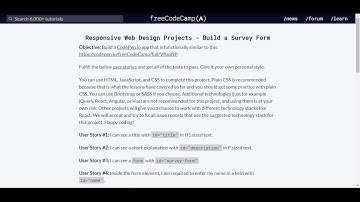 HTML ONLY :- Building a Survey Form (Freecodecamp challenge)