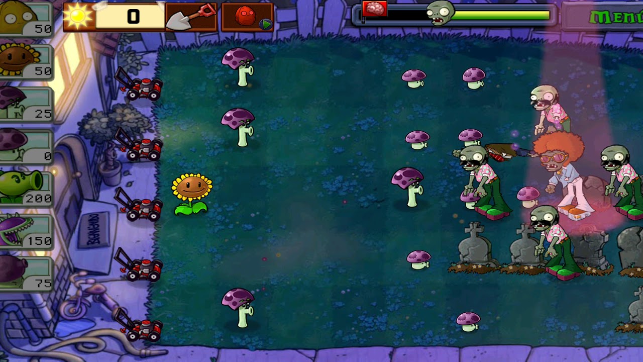 Plants VS Zombies nivel 8 noche. - YouTube