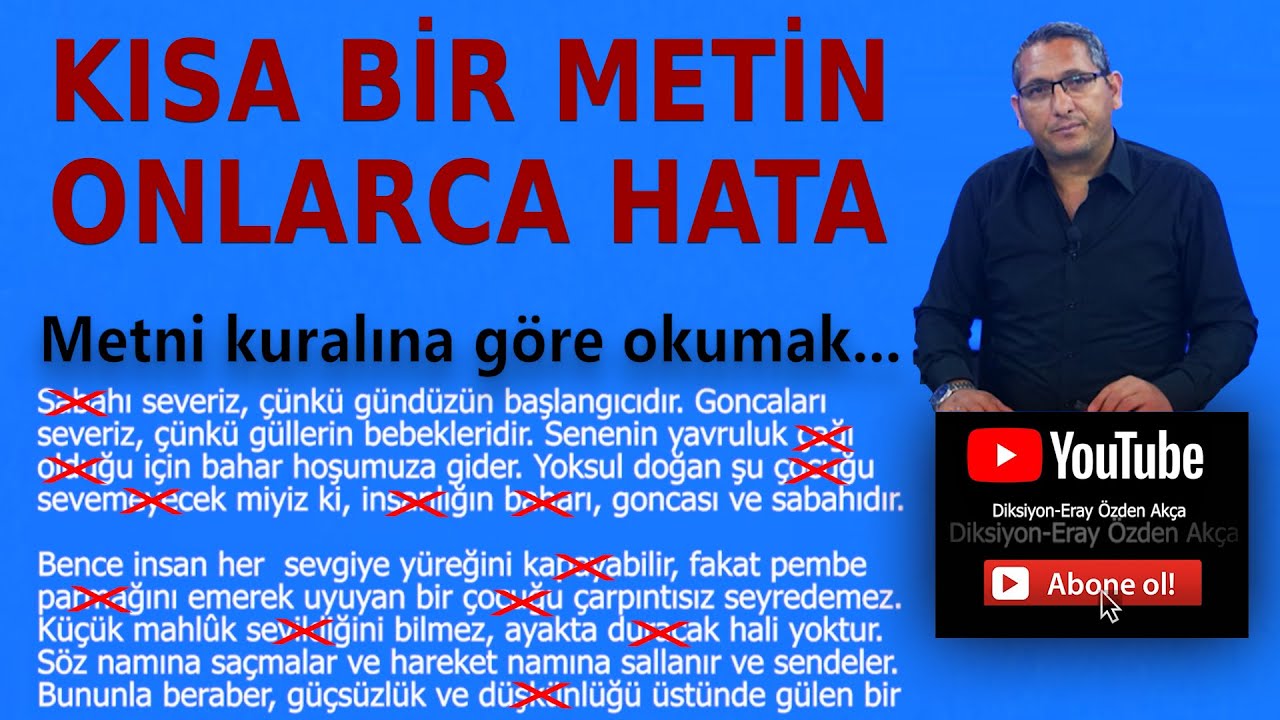 diksiyon dersleri metin okurken yapilan hatalar youtube