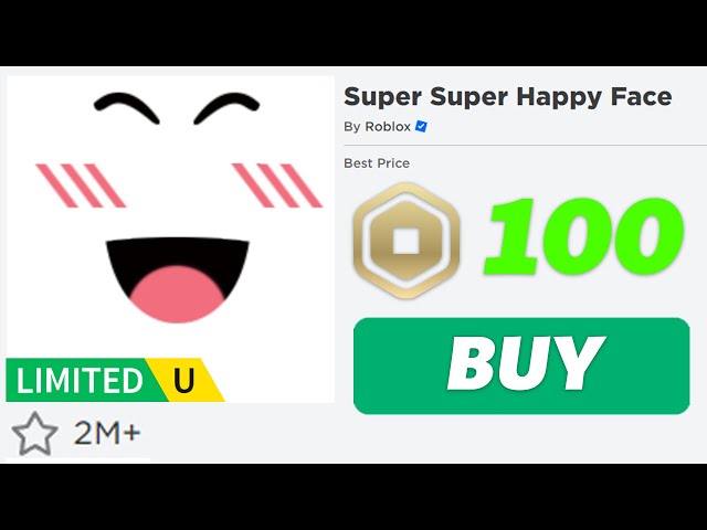 Roblox Limited Item Super Super Happy Face CLEAN Australia