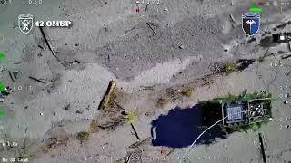 A Russian FPV drone hit a Ukrainian ground robotic platform carrying supplies
