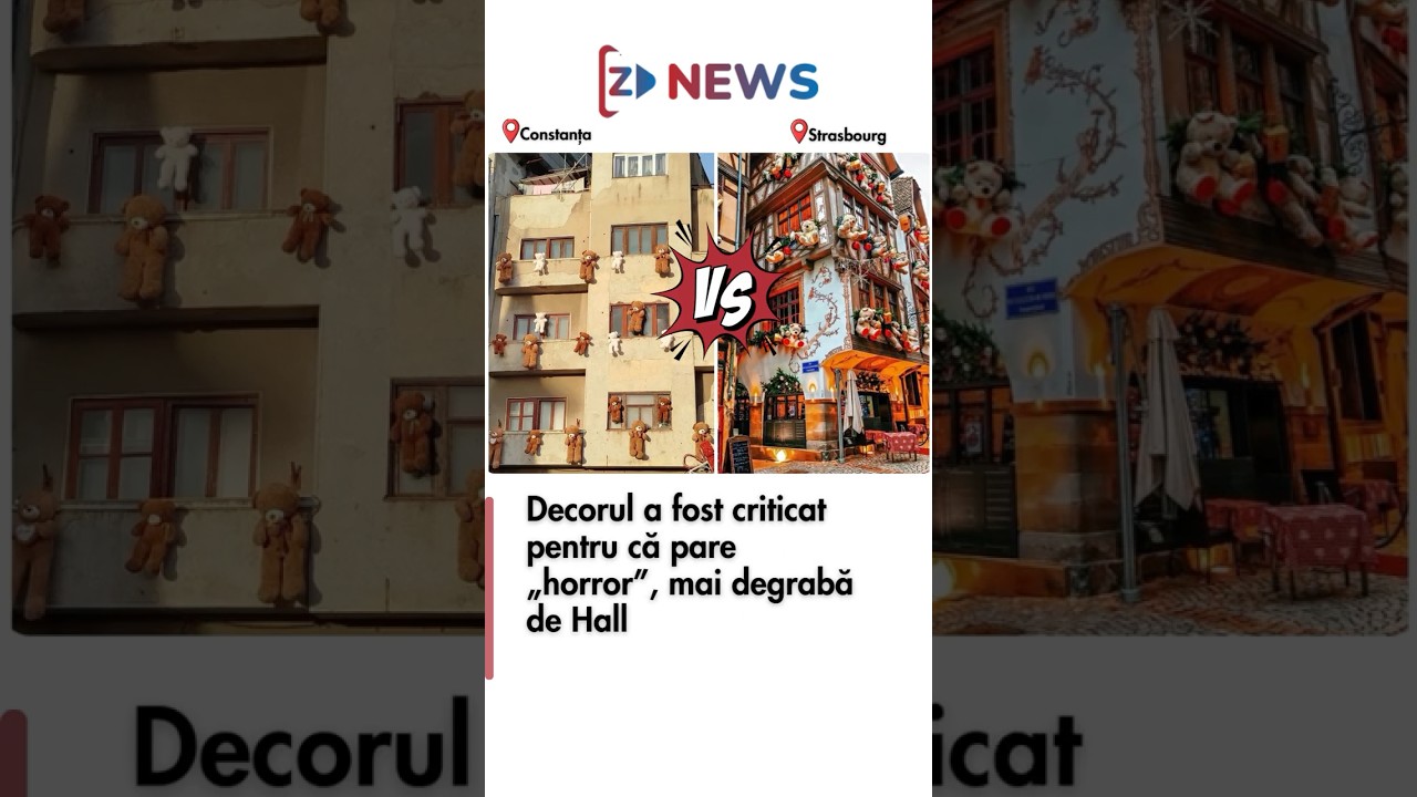 Film de groază sau târg de Crăciun? Ursuleți de pluș spânzurați de blocuri sau „trași în țeapă”