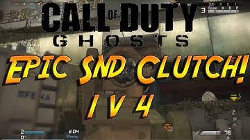Epic SnD Clutch! (1v4) (Call Of Duty Ghosts)