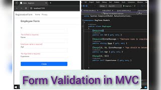 Form Validation in ASP.NET || Server side validation and client side validation in MVC