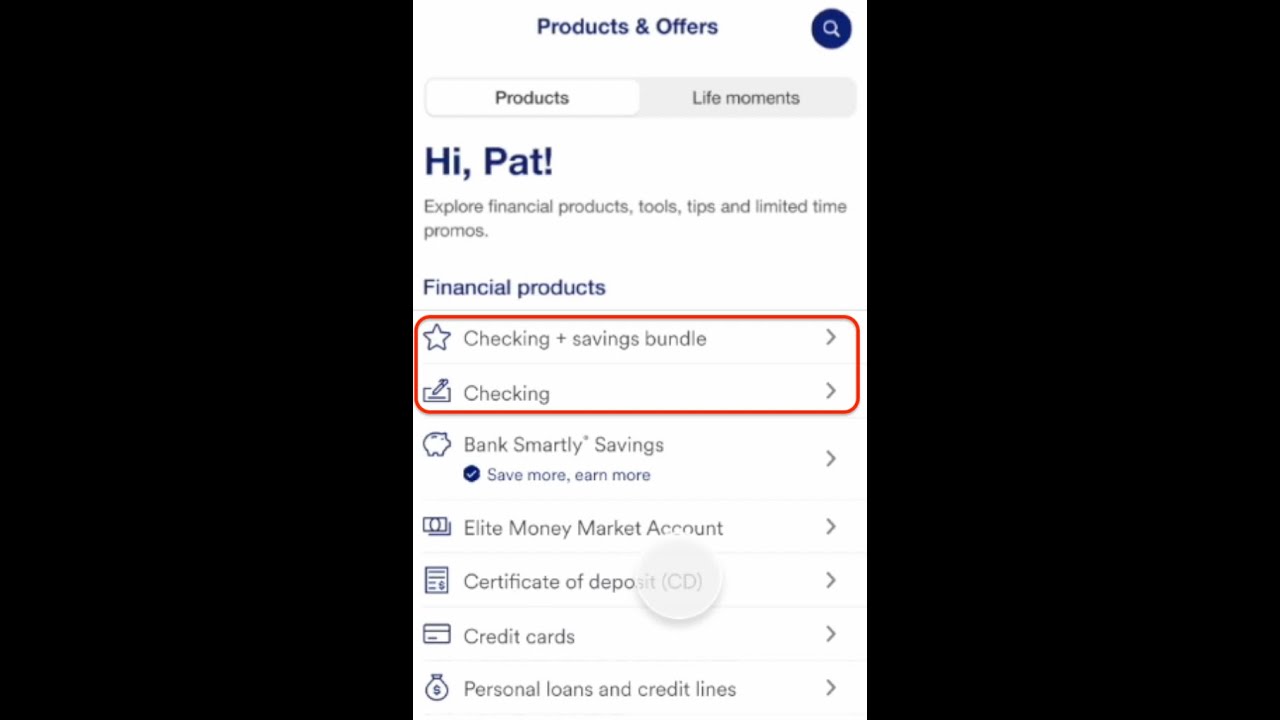 Как открыть новый текущий или сберегательный счет в приложении американского банка