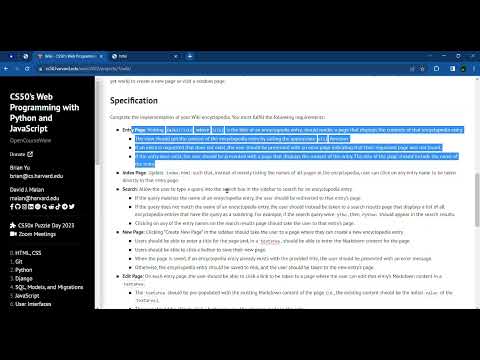 CS50 Web development course with Python and Javascript : Project 1 by Shubham