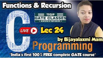 Lec - 24 | CSE | C Programming by Bijayalaxmi Ma