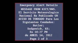 (VALID TONES) EAS Recreation Mock - Wichita Tornado Emergency (04/14/2012)