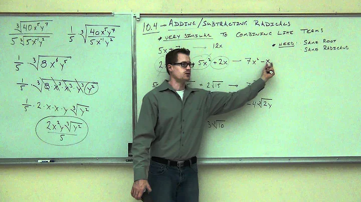 Intermediate Algebra Lecture 10.4 Part 1