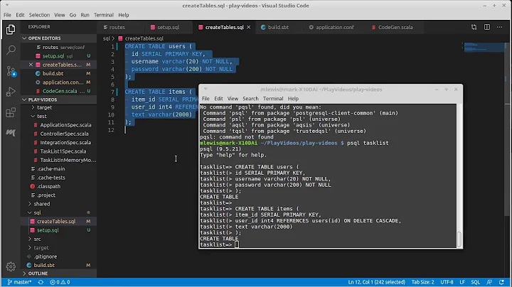 Database Model Part 1 (Play using Scala)