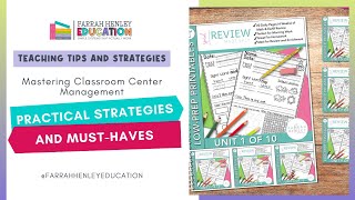 Managing Classroom Centers : Practical Strategies and Must-Haves