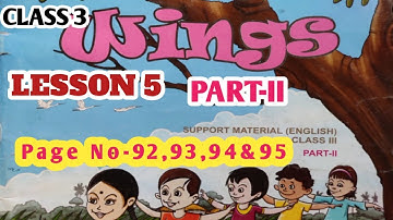 Class 3 Wings || Part-II || Lesson 5 || Page no-92,93,94&95