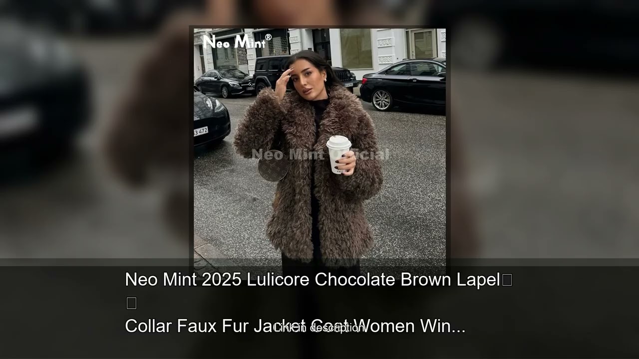 Neo Mint 2025 Lulicore Chocolate Brown Lapel Collar Faux Fur Jacket Coat Women Winter Thick Ins