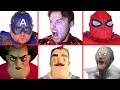 Superheroes vs scary teacher 3d vs hello neighbor vs granny