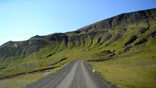 Driving the dangerous "Snake Road" Borgarjfjörur in East Iceland (Road 917)