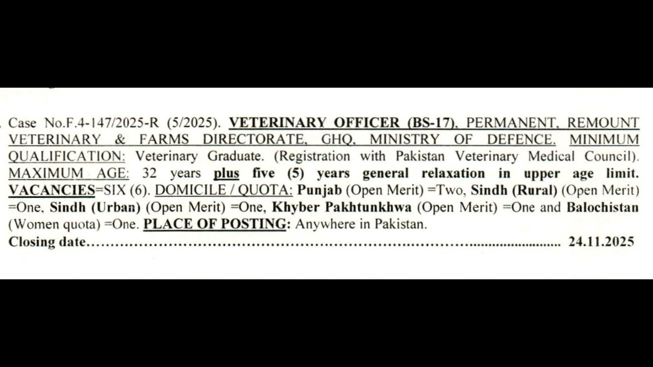 Veterinary Officer Job