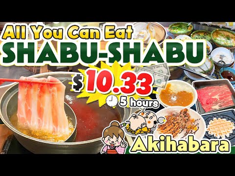 All You Can Eat Shabu Shabu Buffet in Akihabara Tokyo / Japan Travel Food Vlog