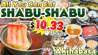 Alles wat je kunt eten Shabu Shabu-buffet in Akihabara Tokio / Japan