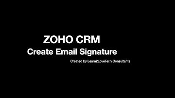CRM Create Email Signature