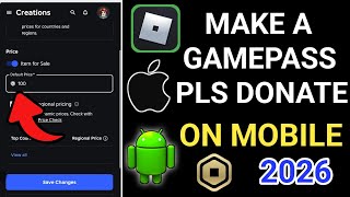 How To Make A Gamepass In Pls Donate In Roblox Mobile In (2026)