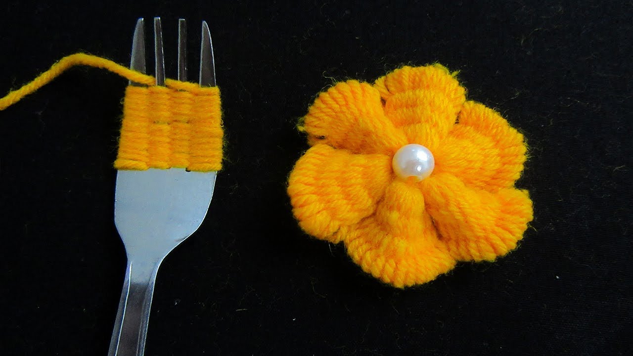 Hand Embroidery Amazing Trick, Easy Flower Embroidery Trick with Fork, Sewing Hack Hand Embroidery Amazing Trick, Easy Flower Embroidery Trick with Fork, Sewing Hack #1