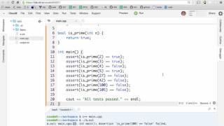 Test-driven development of C++ functions