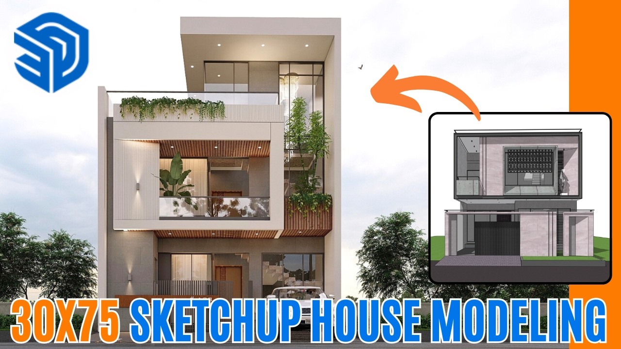 How To Design House In Sketchup 30x70 Complete Tutorial Youtube