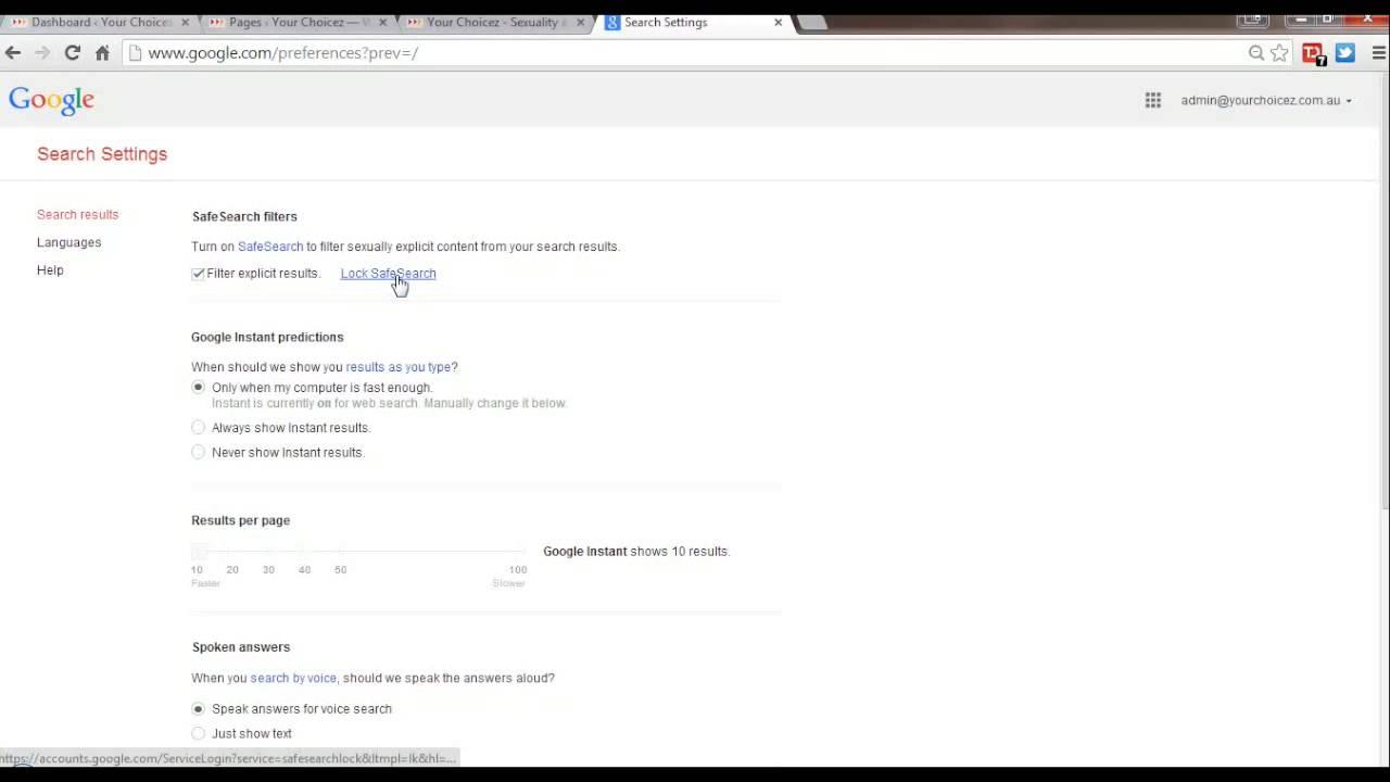 Google safesearch YouTube