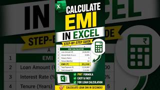 Calculate EMI in Excel |Excel Tips and Tricks #excel #shortsfeed #shorts #youtubeshorts
