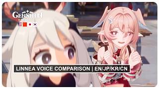 Linnea Voice Comparison en Vs Jp Vs Kr Vs Cn  Genshin Impact 65 Luna Vi