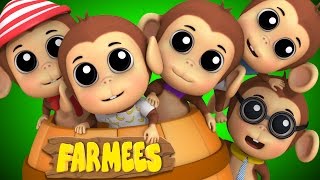 Five Little Monkeys | Nursery Rhymes | Baby Rhymes | Childrens Songs by Farmees