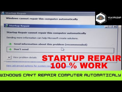 Startup Repair | Startup Repair Windows 7 | Repair Windows 7 Command Prompt